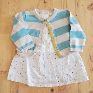 Cherokee Baby Girl Dress and Cardigan Set